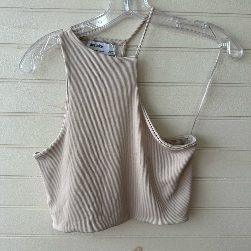 NWT Bershka nude Asymmetrical Cut Out Tank Top